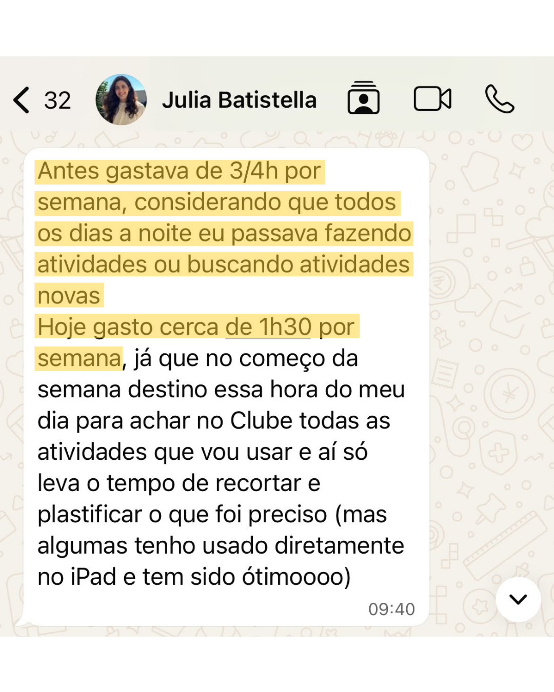 Depoimento de fonoaudióloga sobre o Criança Tagarela Clube