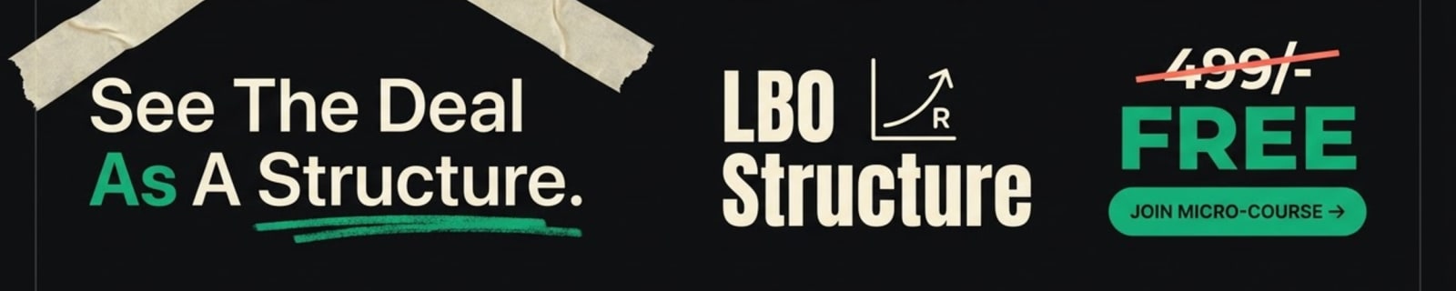 The LBO in Structure teaches you to build the structure of a leveraged buyout and see where the return actually comes from.