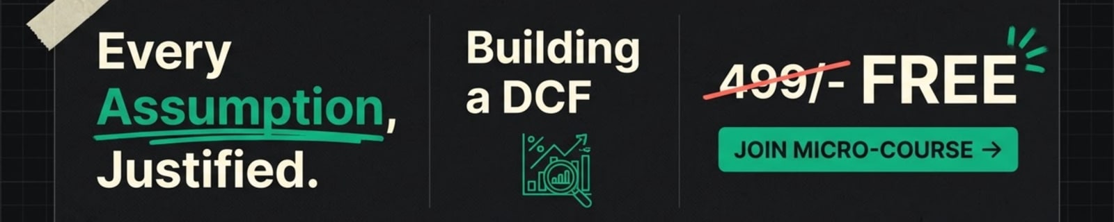 Building a Discounted Cash Flow teaches you to build a model, say where its answer comes from, and defend the two assumptions carrying it.