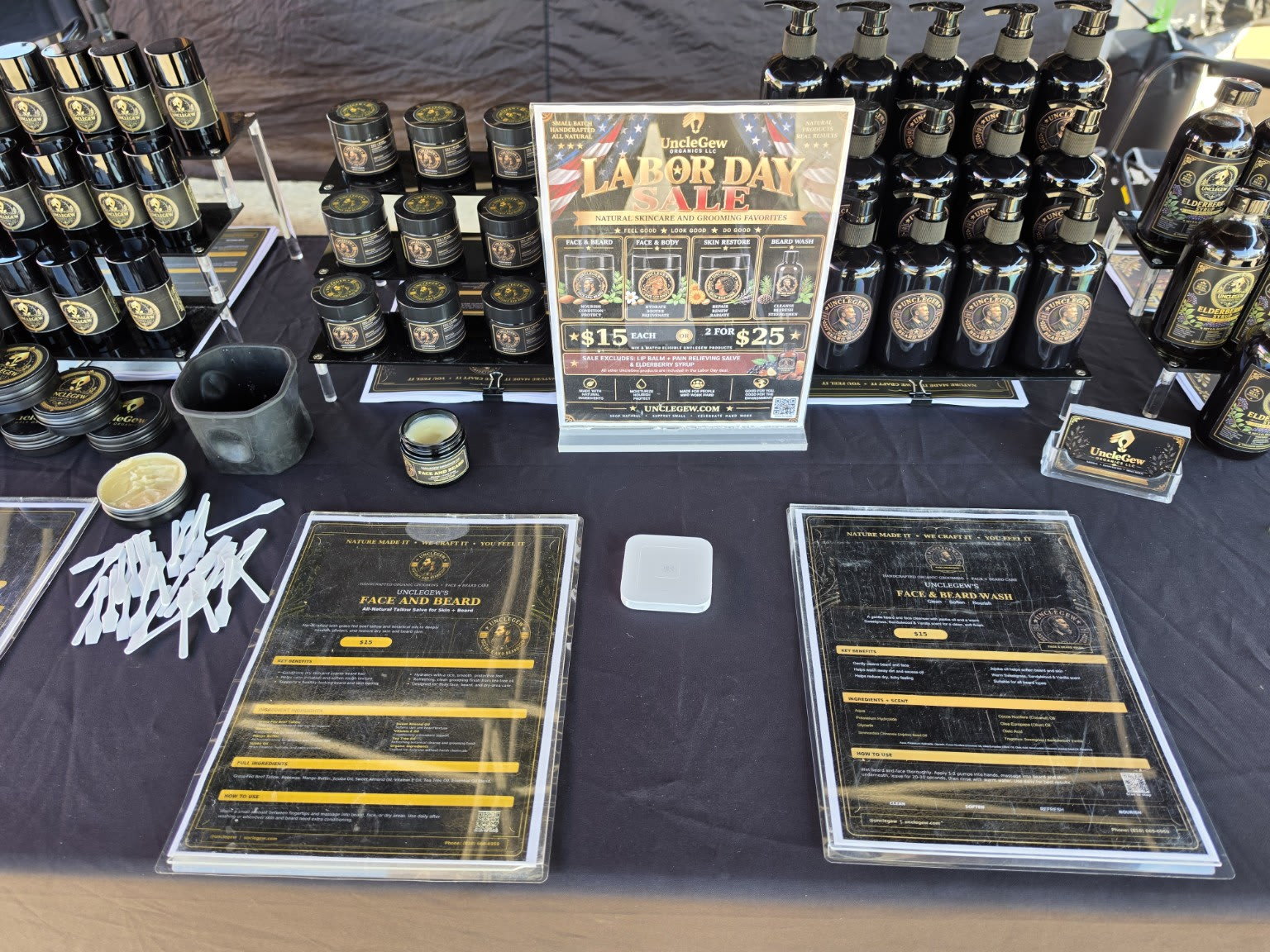 UncleGew handcrafted product display