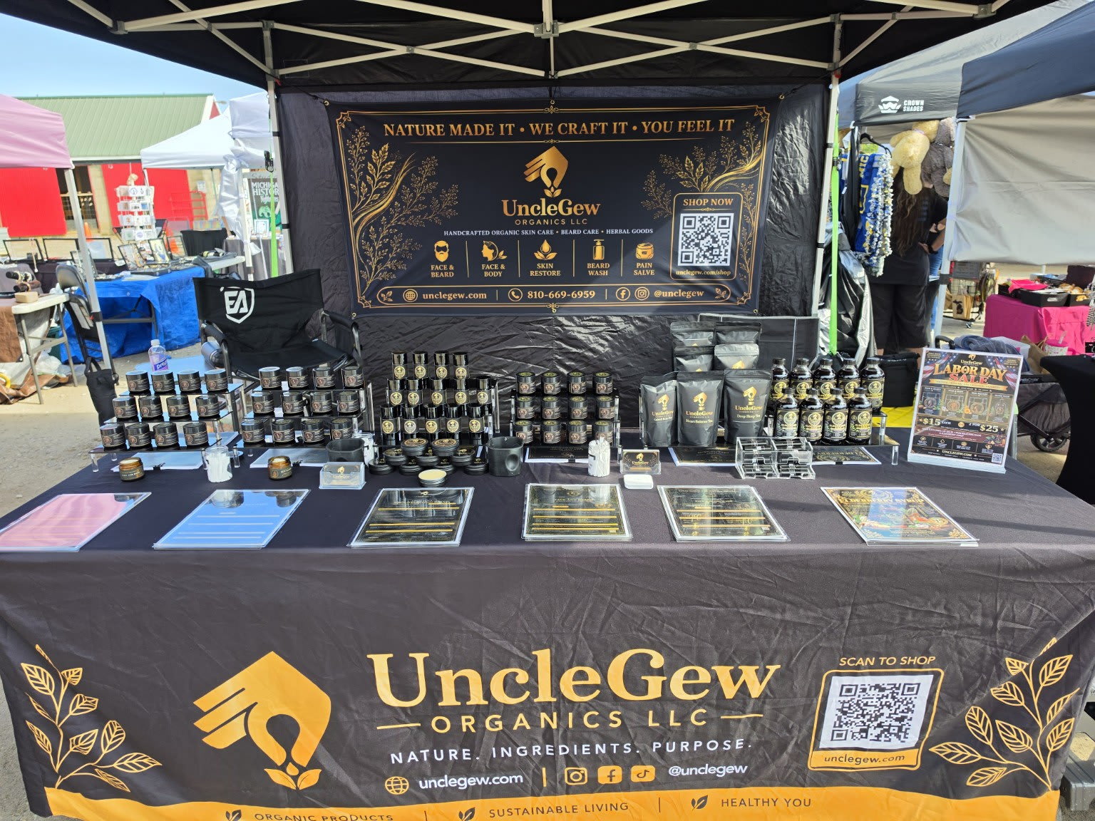 UncleGew Organics LLC booth at A Peachy CraftShow 2026