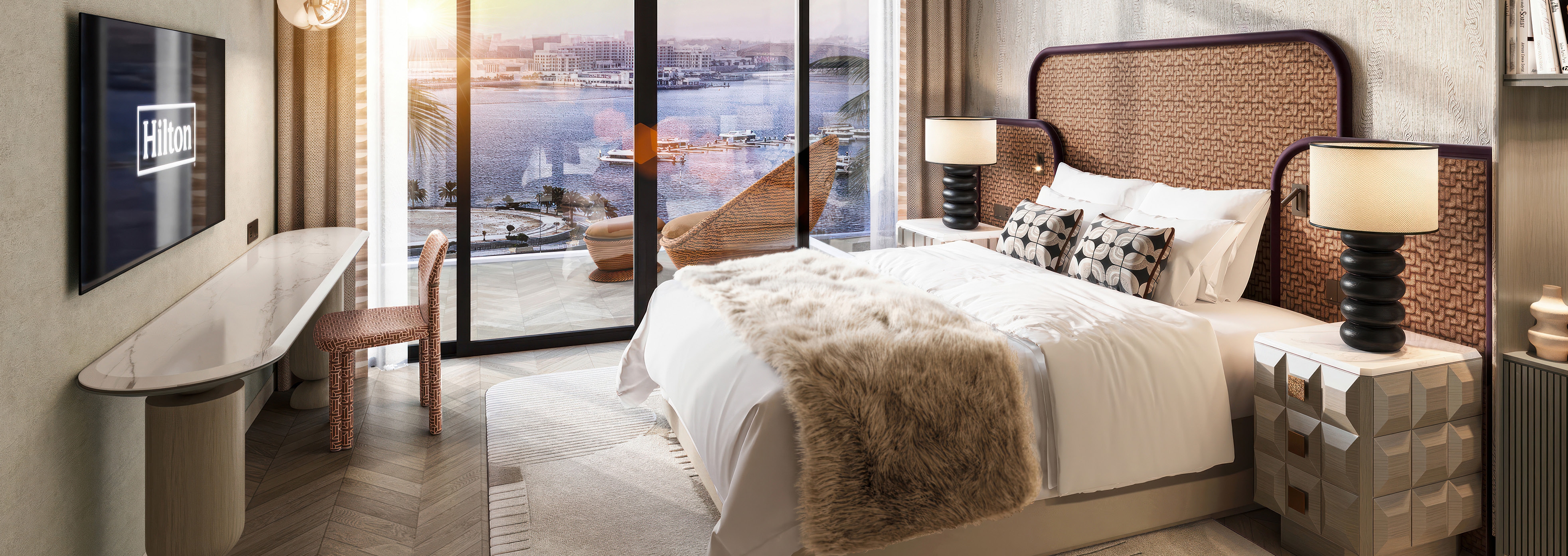 Bedroom interior at Hilton Residences Abu Dhabi Al Raha