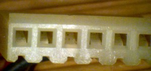 Contacts in the plastic connector