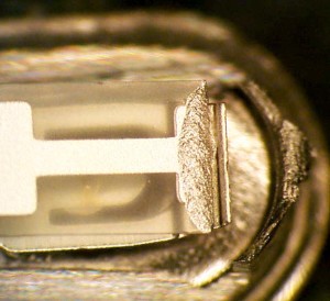 Crystal and lead frame solder joint