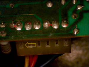 Faulty area of connector to PCB