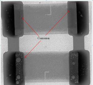 Micrograph of corrosion on R3 and R4