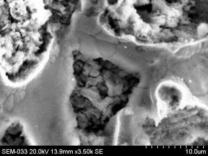 Micrograph of crater brim, no foreign elements present