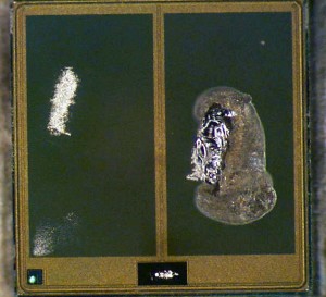 Sample 2 footprint of former wire bond