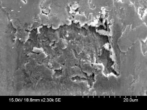 Sample 2 micrograph of contamination on outer contact