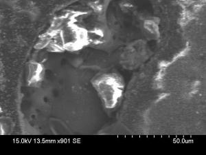 Sample 4, micrograph of another spot of contamination