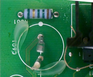 Section of PCB without Capacitor