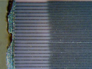 close up of delamination