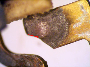 Cracked solder joint