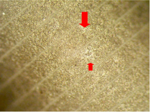 cross section shows crack