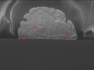 micrograph of solder bump