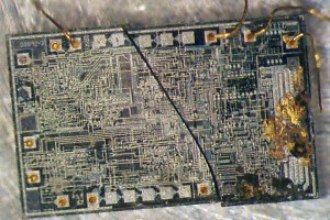 Excessive current caused the die cracking