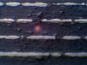 thermal crack in the electrode