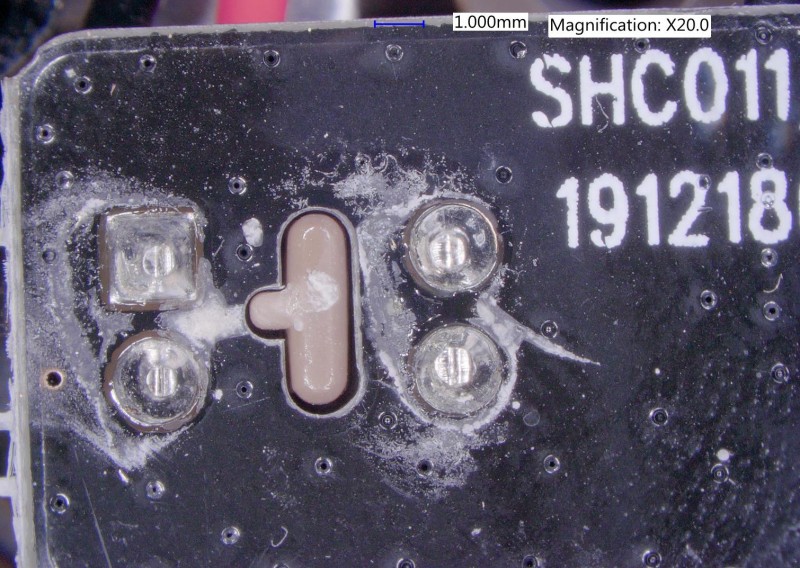 Corrosion on the daughter board.