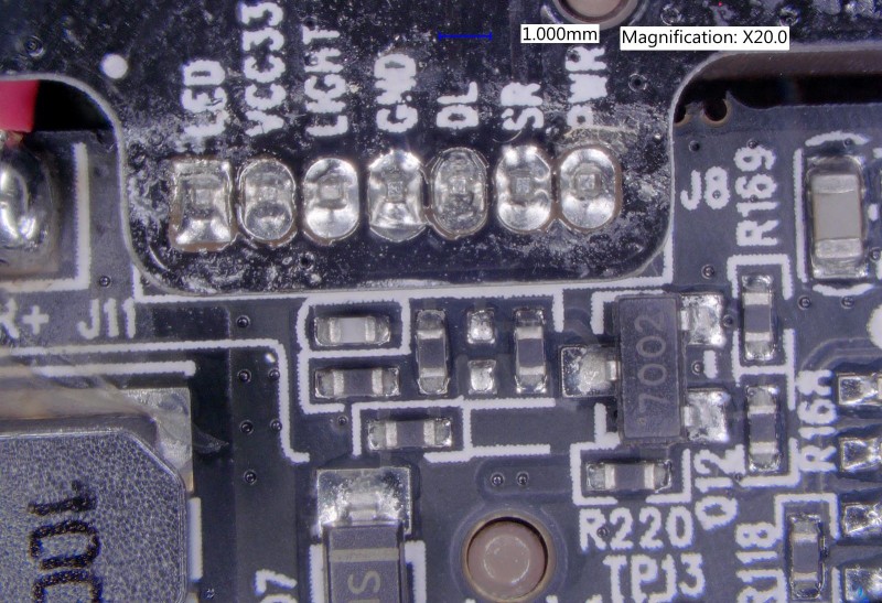 Corrosion on the terminal causing a significant leakage path.