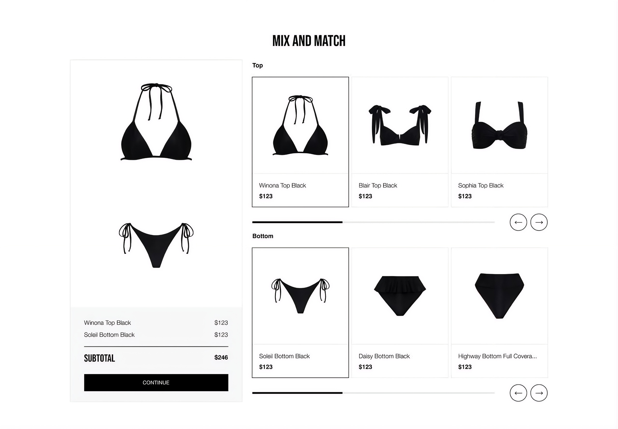Custom Mix & Match section + A/B test