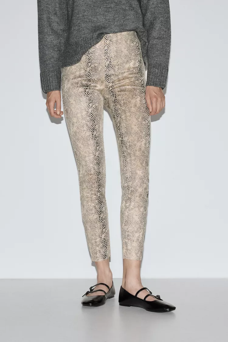 Viper Archive Architectural Snakeskin Zip Leggings