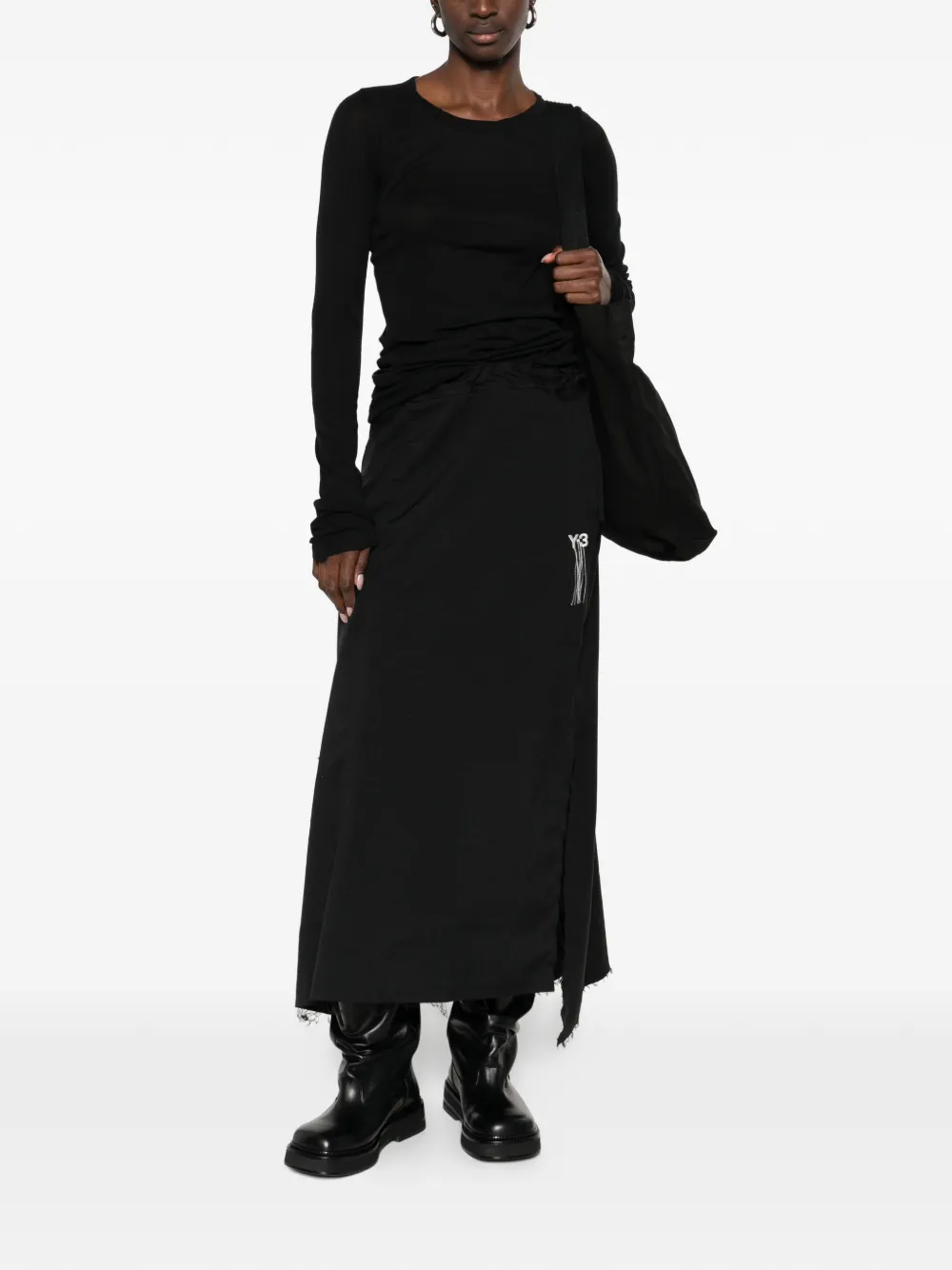 Alabaster Monarch Architectural Logo Embroidered Midi