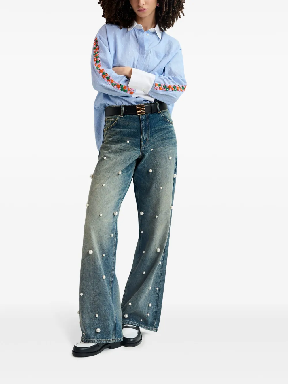 Azure Zenith Architectural Held Straight Jeans