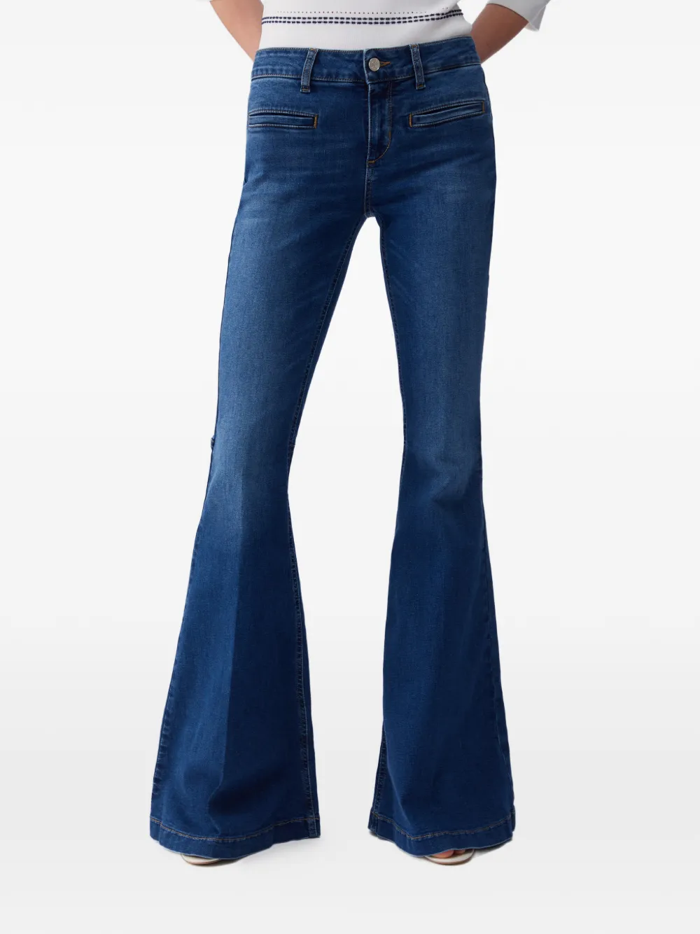Cerulean Flare Elastic Architectural Jeans