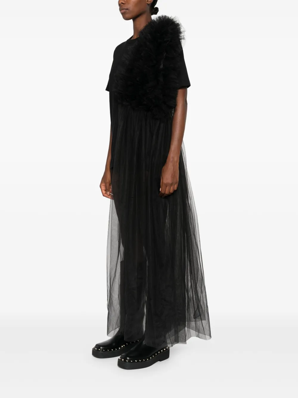 Obsidian Shadow Tulle Sash Jersey Top