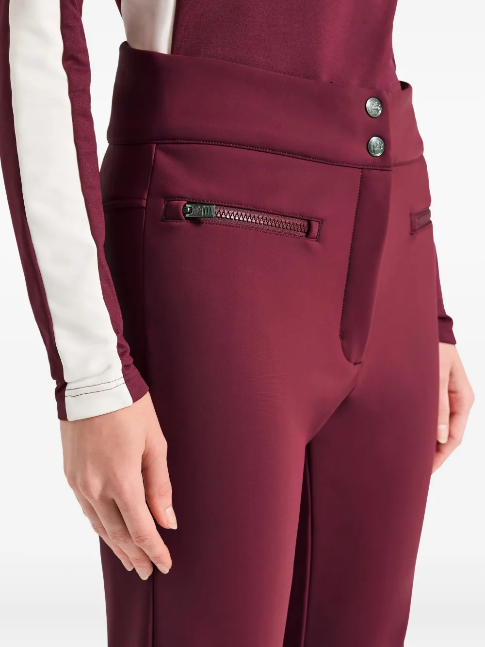 Crimson Zippered Architectural Pocket Leggings