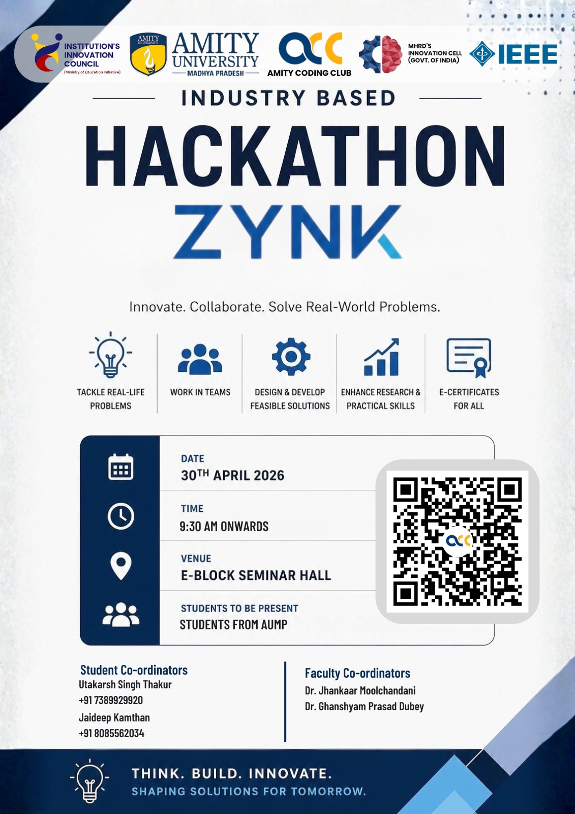 Zynk 1.0 Hackathon event poster