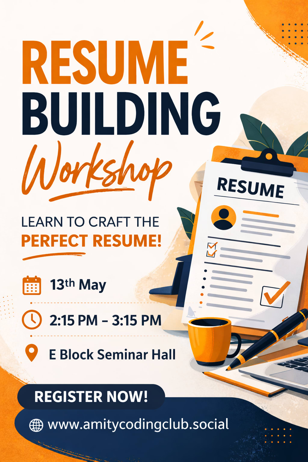 Resume Building event poster