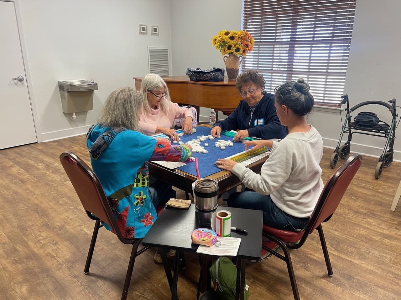 Church members playing Mahjong together