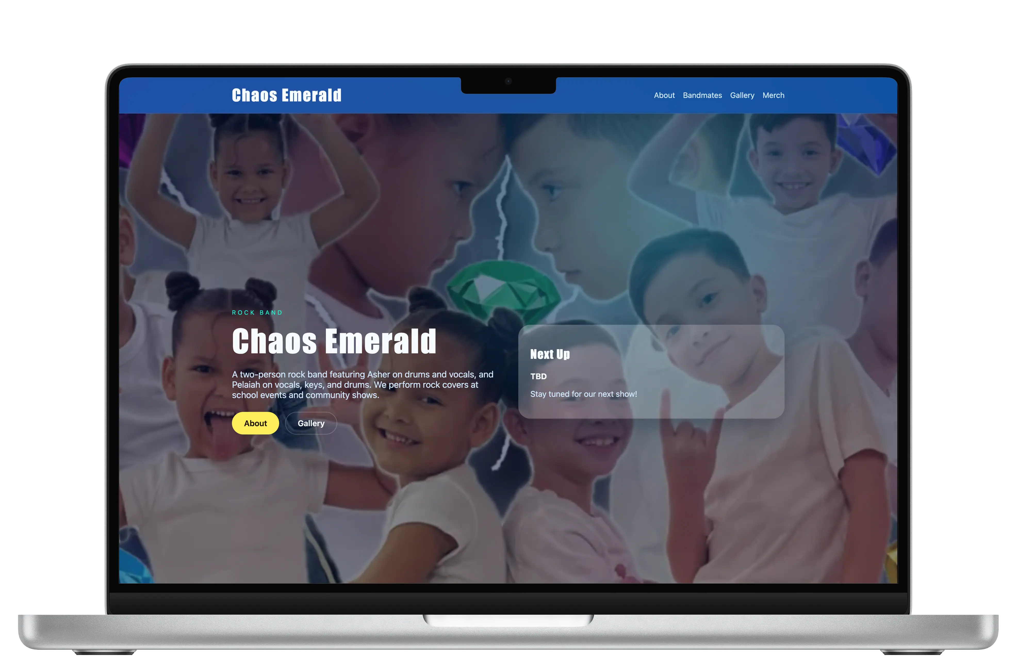 Chaos Emerald desktop and mobile website showcase