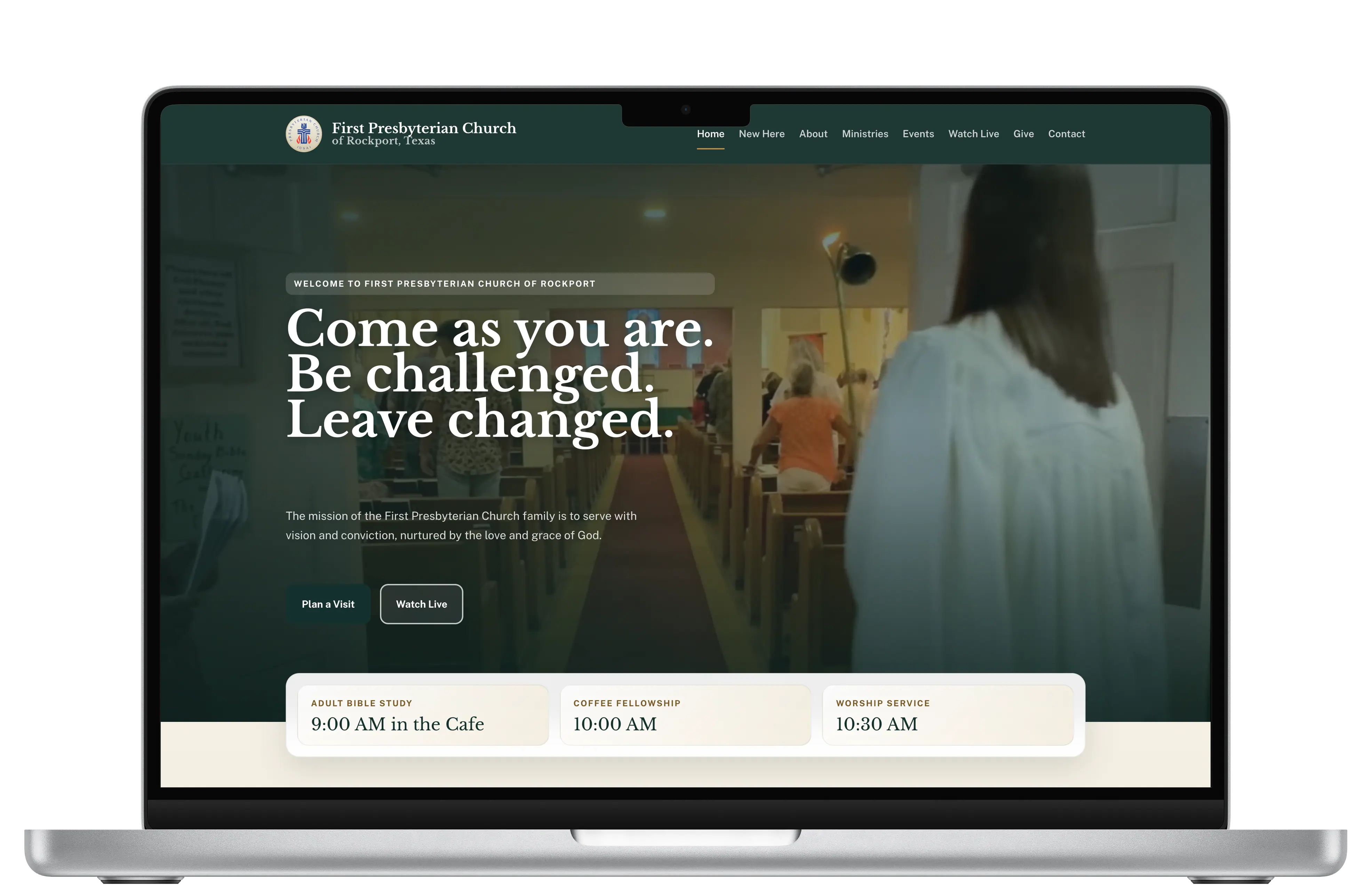First Presbyterian Church Rockport desktop and mobile website showcase