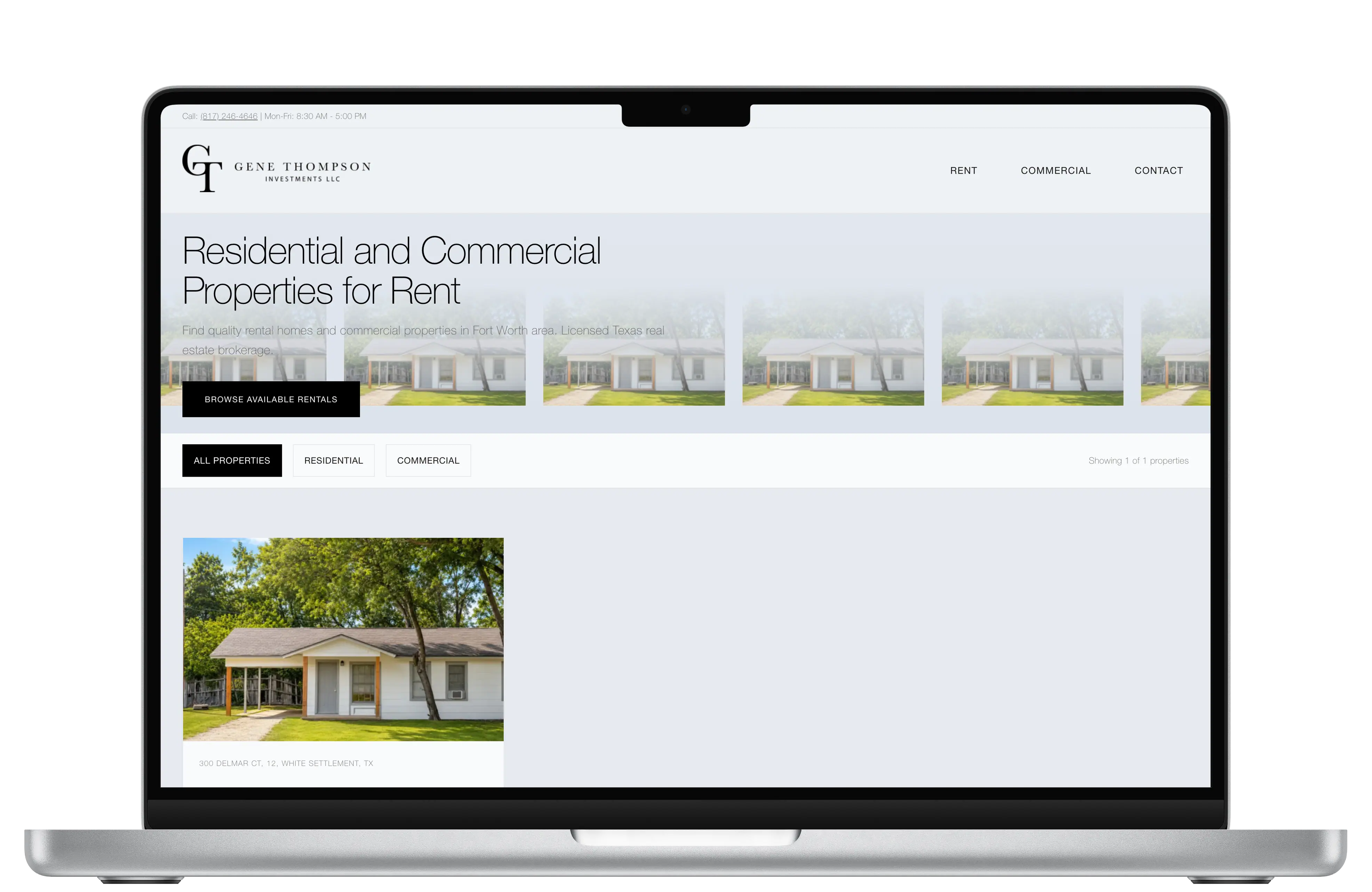 Gene Thompson Investments desktop and mobile website showcase
