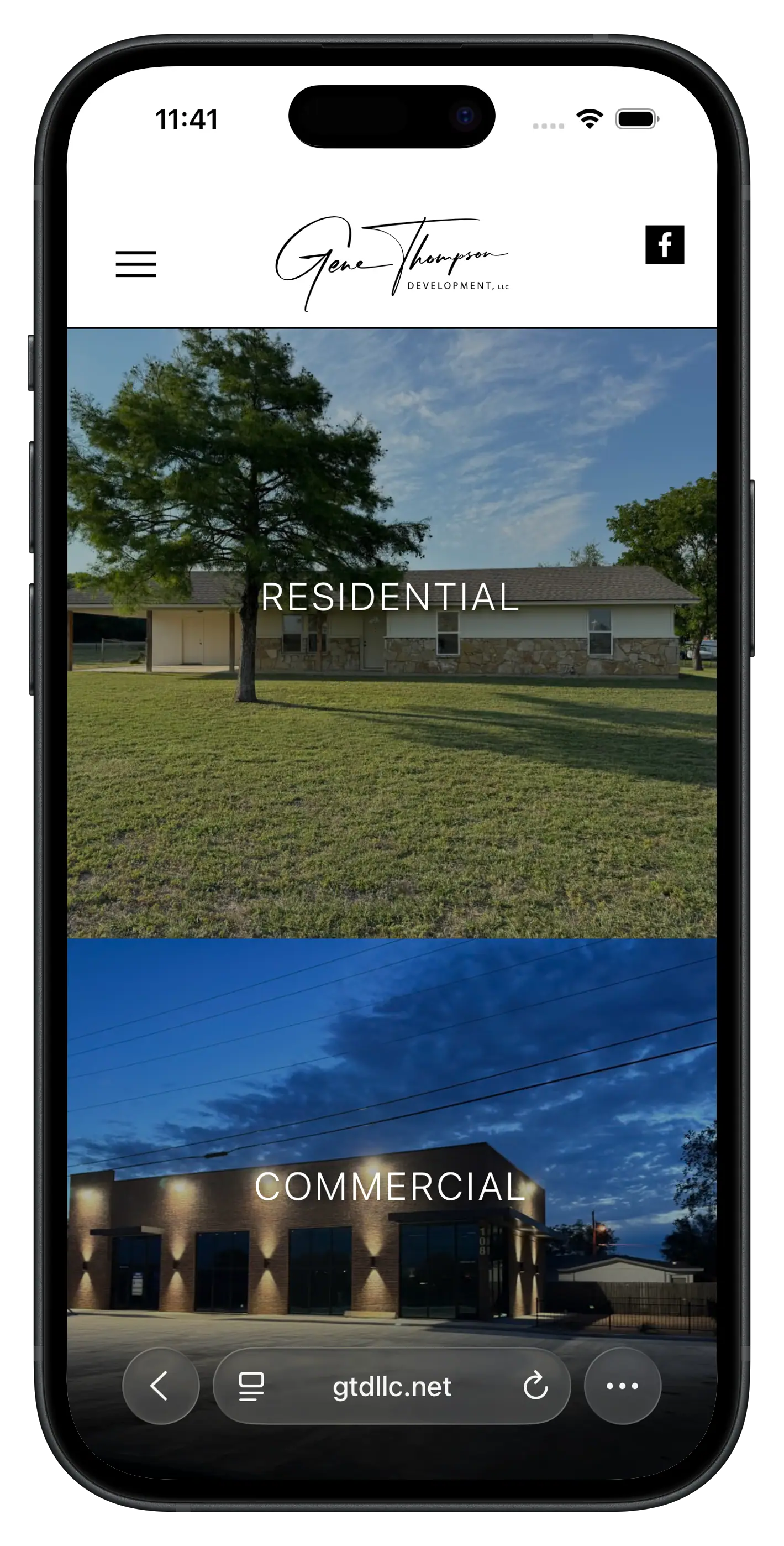 Gene Thompson Development mobile website showcase