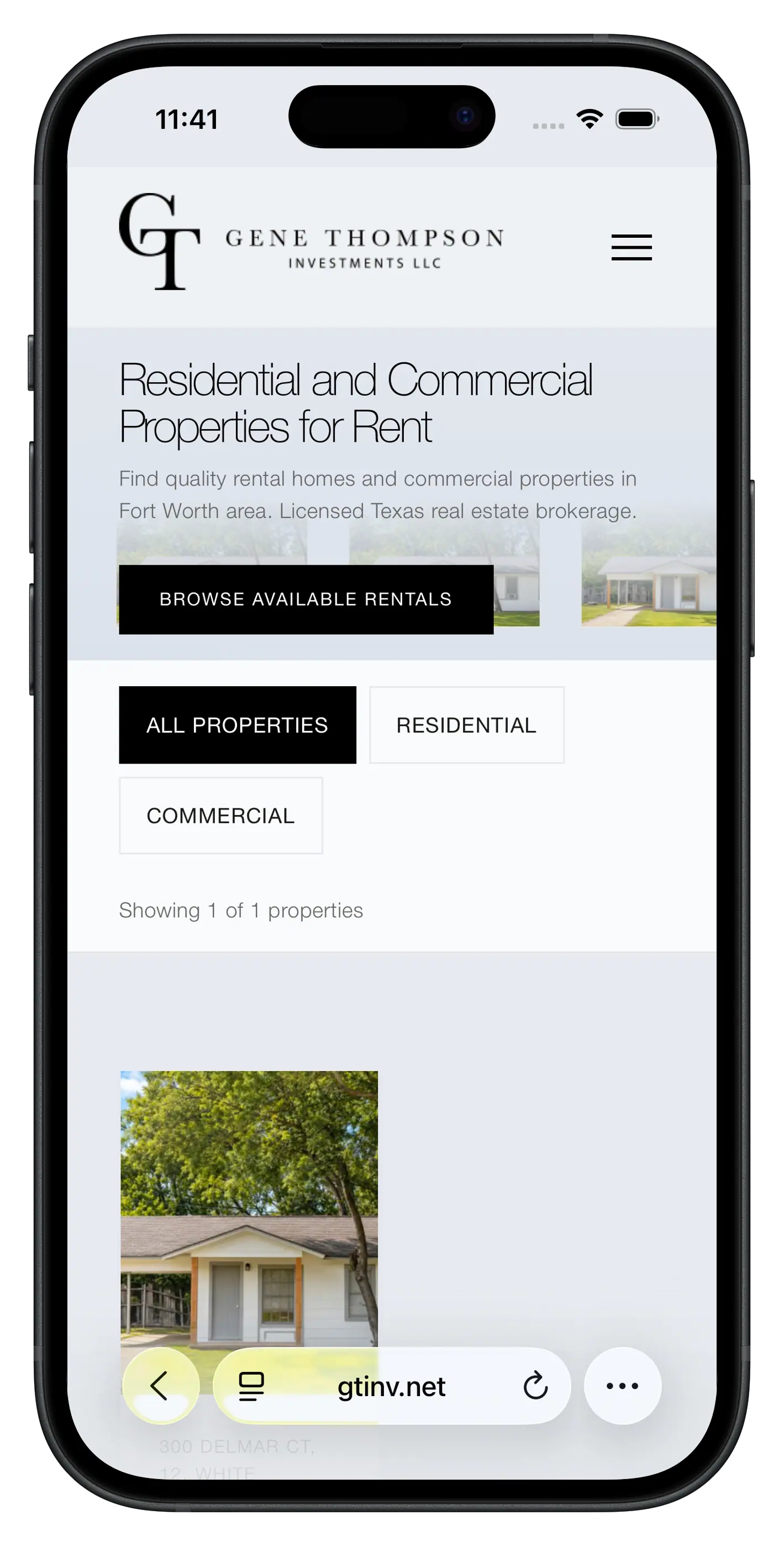 Gene Thompson Investments mobile website showcase