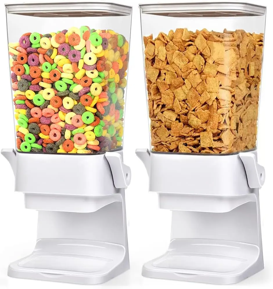 Double Dry Food and Cereal Dispenser with Portion Control