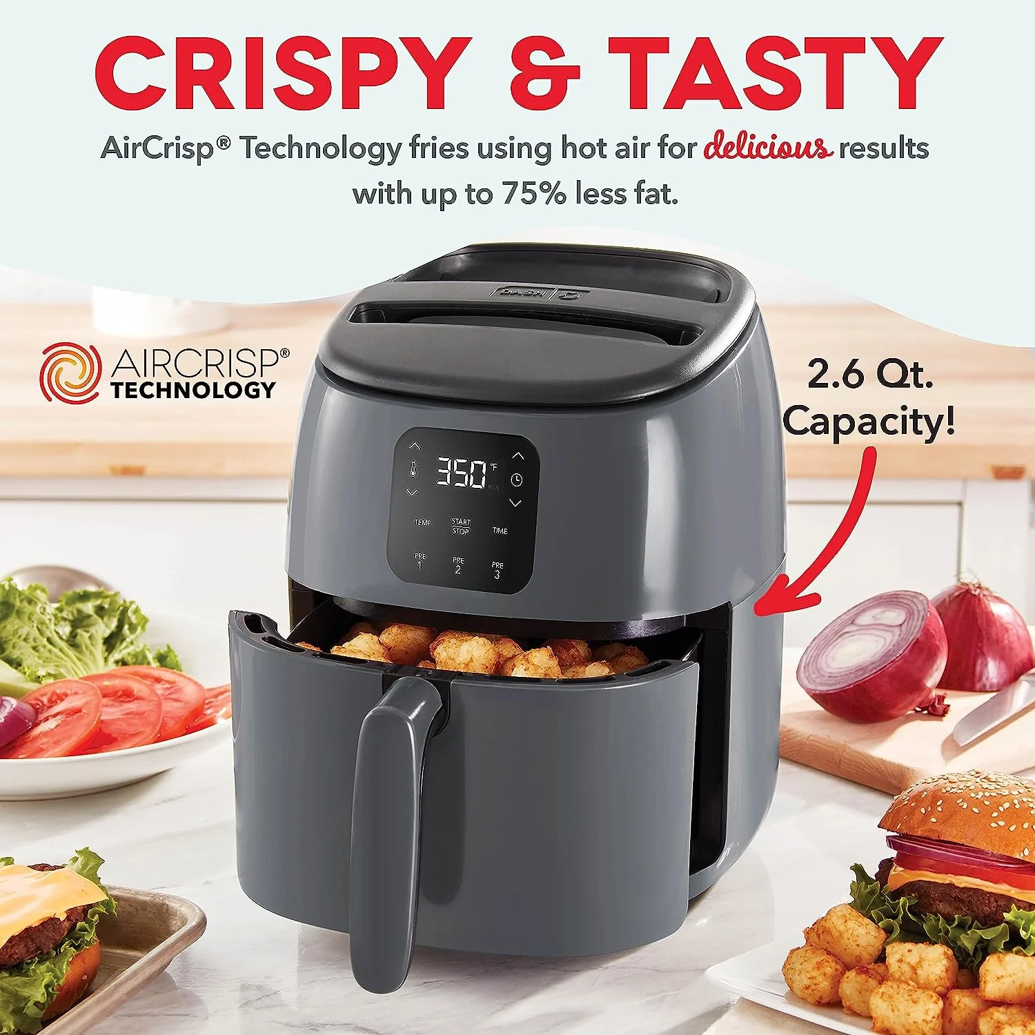 Mini Airfryer - Enjoy Healthier Fried Food with the Dash Tasti-Crisp