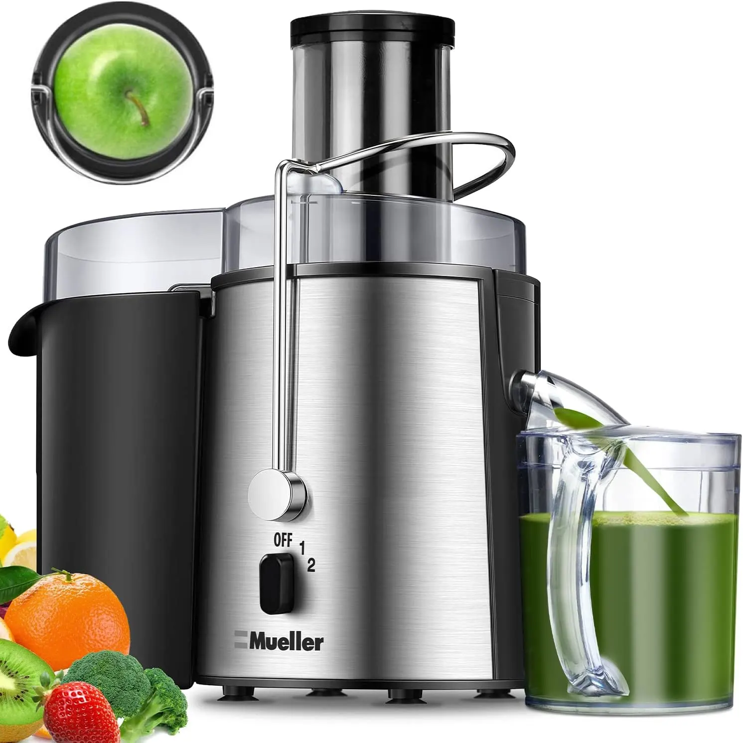 BELLA High Power Juice Extractor, 2 Speed Motor, Juicer, Large 3 Feed for  Larger Fruits and Veggies, Dishwasher Safe Filter & Pulp Container for Easy