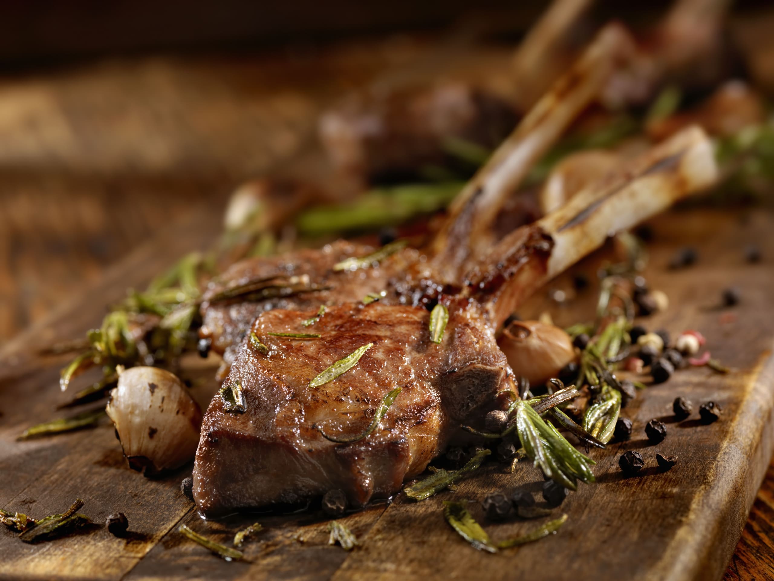 Rack of Lamb with Garlic, Rosemary and Peppercorns
for Veal Scallopini