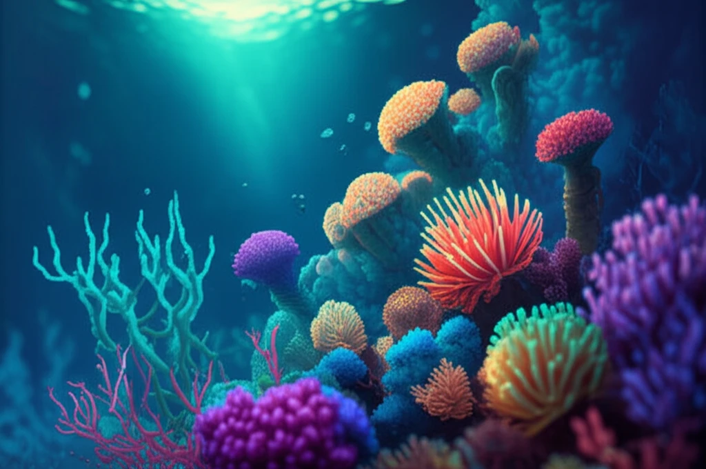 Coral reef transforming into a time series graph.