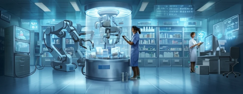 Automated medication dispensing system in a modern hospital pharmacy