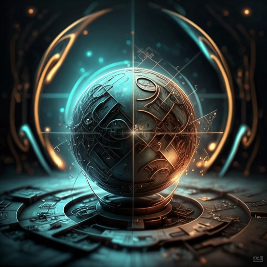 Surreal digital illustration of a stabilizing Tikhonov term on a complex equation.