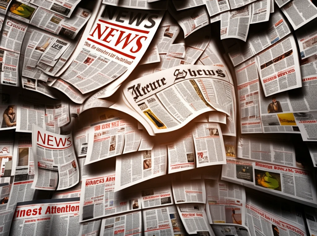 Surreal illustration of media competition