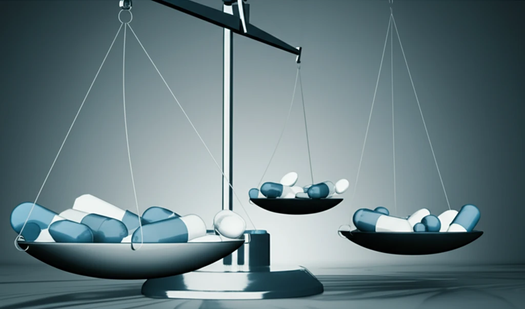 Scales balancing pills and capsules representing bioequivalence study design.