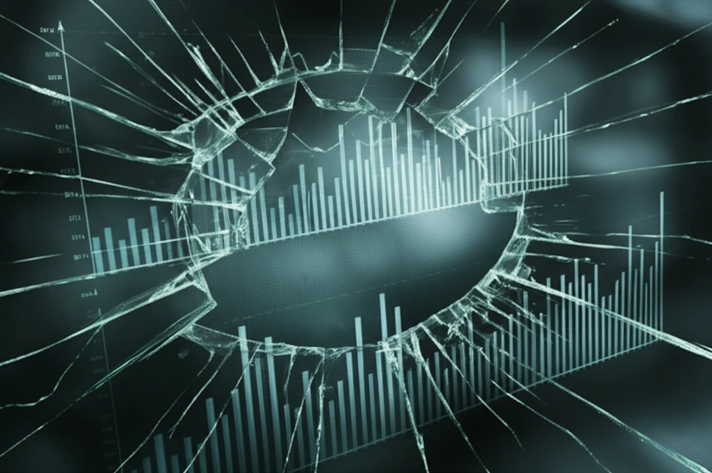 Cracked glass window with financial charts behind, representing flawed financial information.