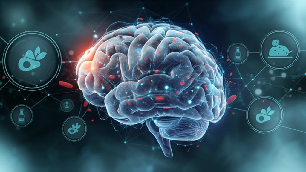 Brain intertwined with gut bacteria, symbolizing the anti-seizure effects of the ketogenic diet.