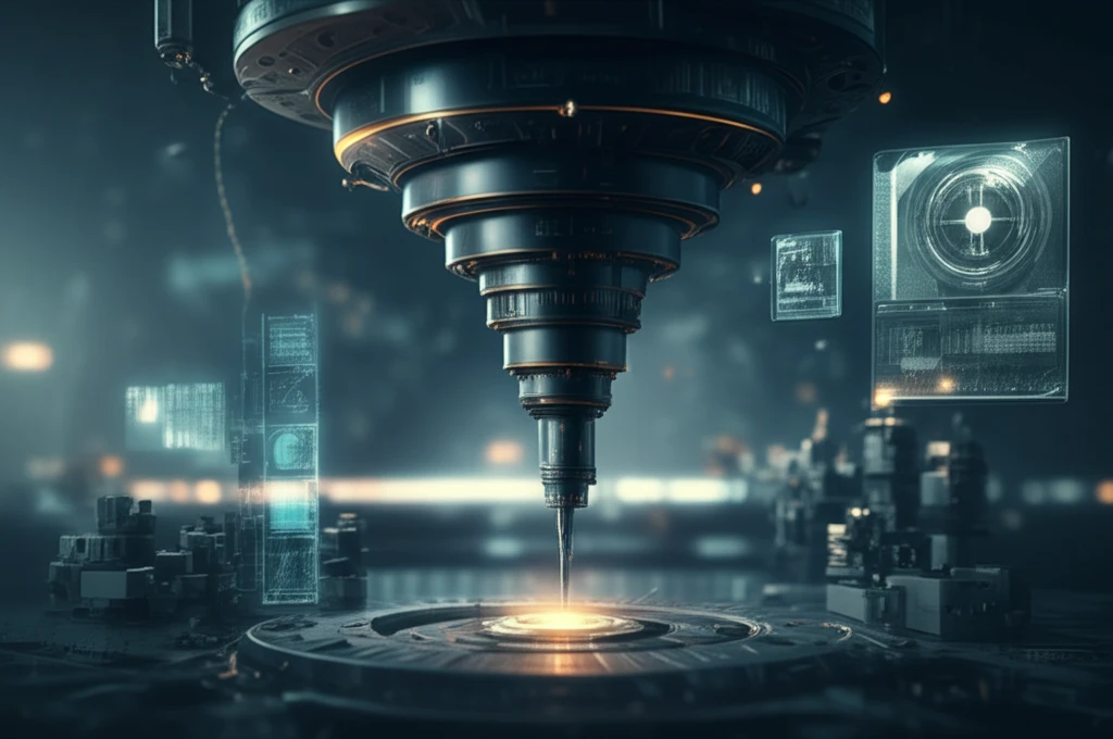 AI-powered machine vision system inspecting a micro-milling cutter.